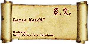 Becze Kató névjegykártya